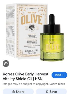 Korres Olive Vitality Shield Booster Oil - Green and Black